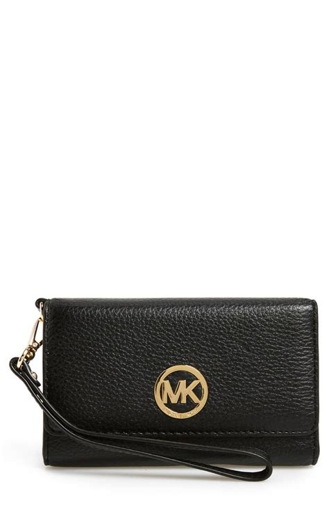 michael kors fulton leather wristlet|michael michael kors fulton large multi funt wristlet .